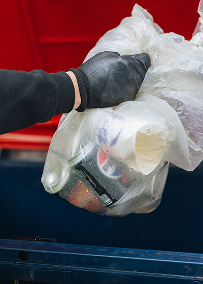 Waste disposal in plastic