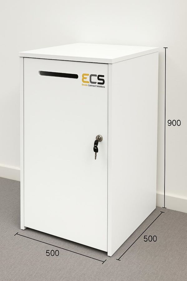 White box with dimension